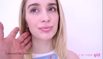 super cute step sister sent by her brother to get interviewed