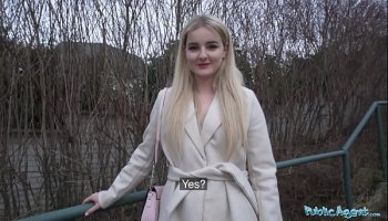 public agent hot blonde from california sucks and fucks a huge european cock