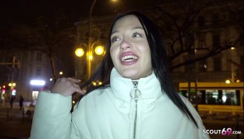german scout skinny jeans girl talk to eye rolling orgasm fuck at fake model job