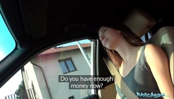 public agent hitchhiking student fucks fat cock